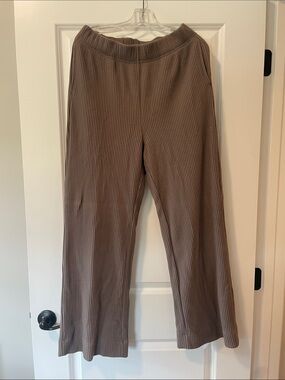 GAP Women's Ribbed Wide-Leg Pants - Taupe